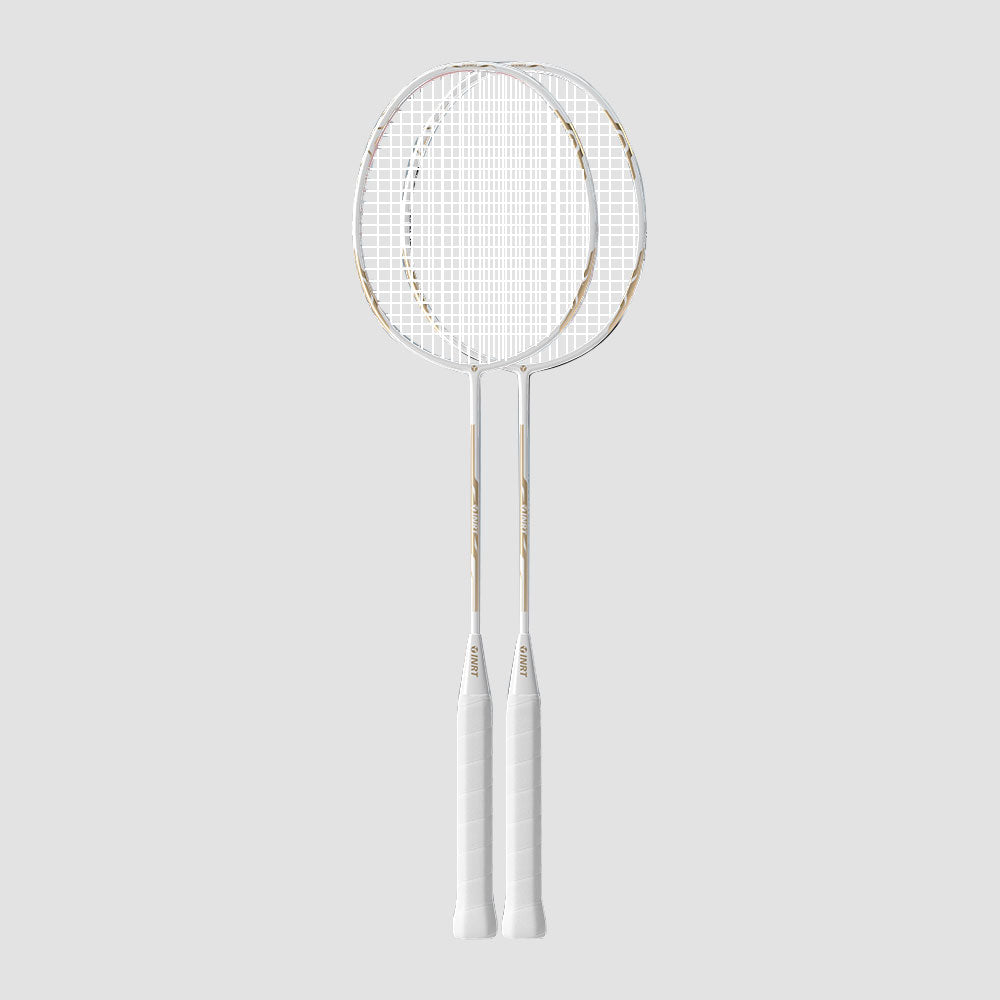 BALLSTRIKE 1 Pair 4U24 Composite Carbon Badminton Racket w/ Accessories - White