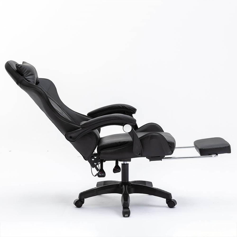 MASON TAYLOR 908 Racing Gaming Chair With RGB LED lights Belt PVC Leather Seat