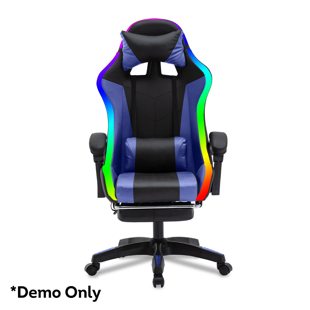 MASON TAYLOR 908 Racing Gaming Chair With RGB LED lights Belt PVC Leather Seat