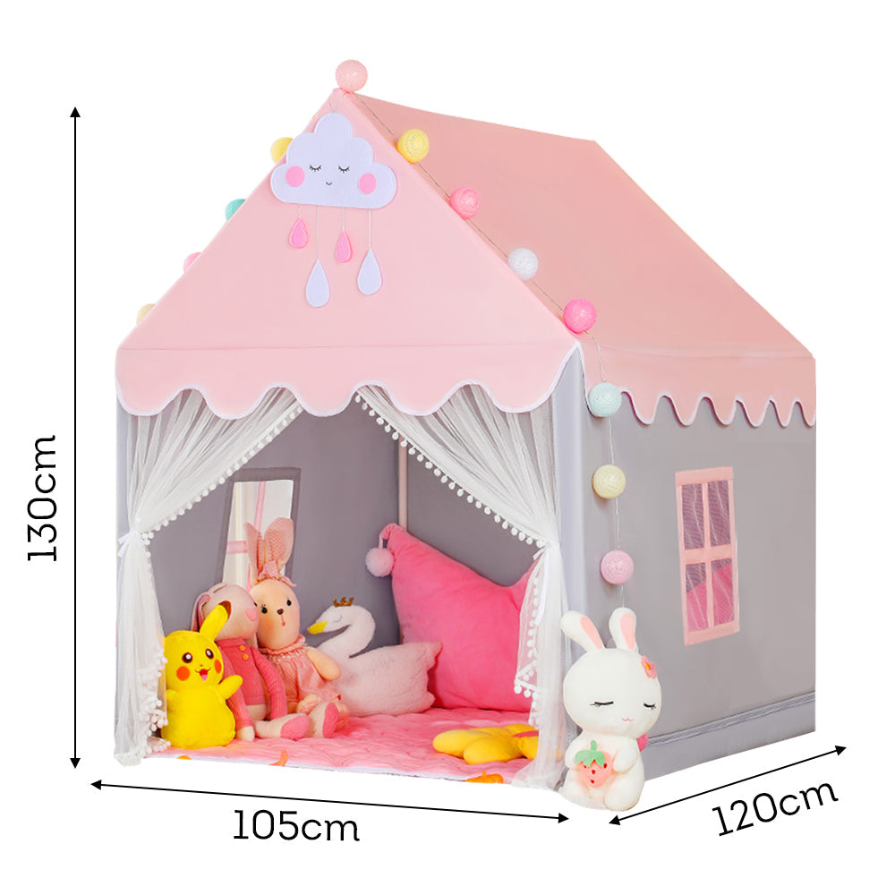 AUSFUNKIDS Indoor Tent Game House w/ Light And Cushion Children Castle