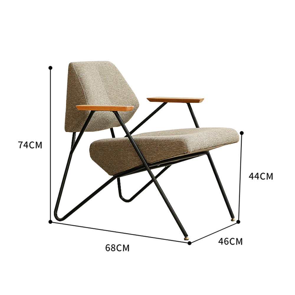 MASON TAYLOR Metal Frame Chair Solid Wood Armrests