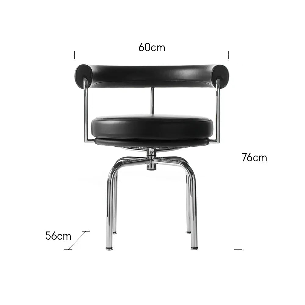 Dining Side LC7 Tournant Swivel Chair Lounge Medieval Classic Bauhaus Armchair Stainless Steel Microfiber Revolving Back Chair megalivingmatters