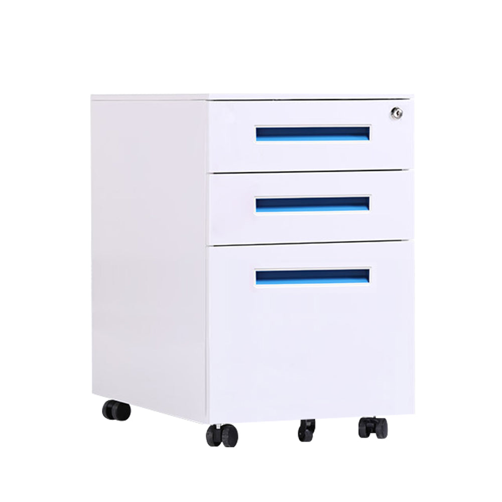 MASON TAYLOR 3 Drawers Mobile Filing Cabinet with Lock Under Desk