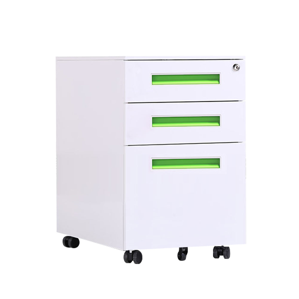 MASON TAYLOR 3 Drawers Mobile Filing Cabinet with Lock Under Desk