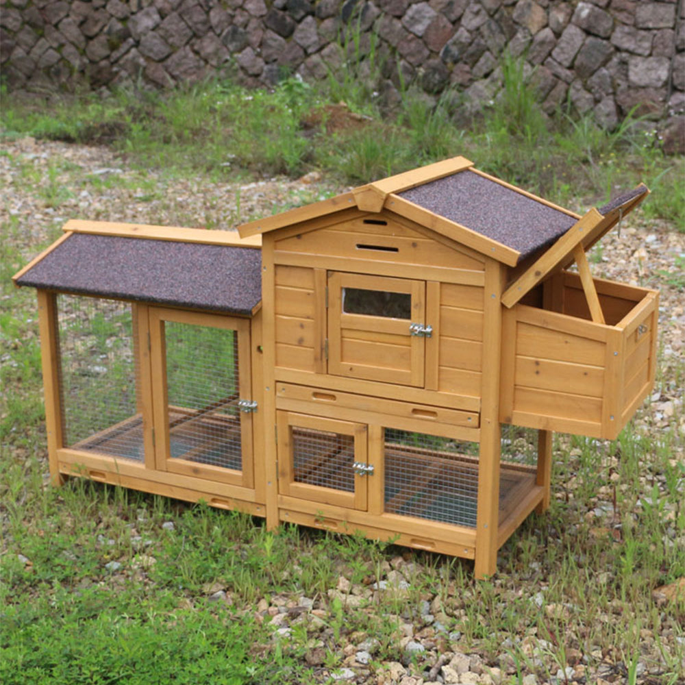 MASON TAYLOR Fir logs Rabbit Cage Outdoor Pet House - Wood