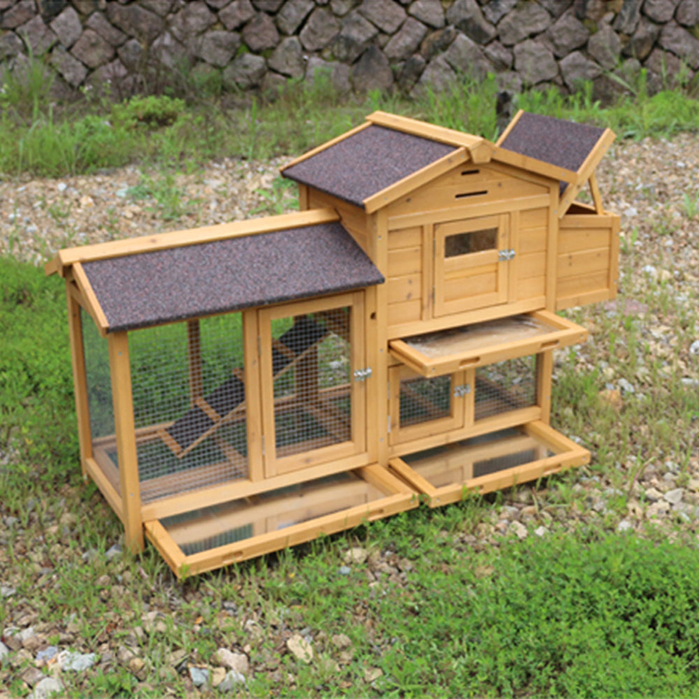 MASON TAYLOR Fir logs Rabbit Cage Outdoor Pet House - Wood