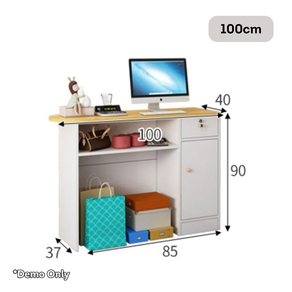 MASON TAYLOR 100cm/120cm/140cm Reception Desk Large Storage Capacity
