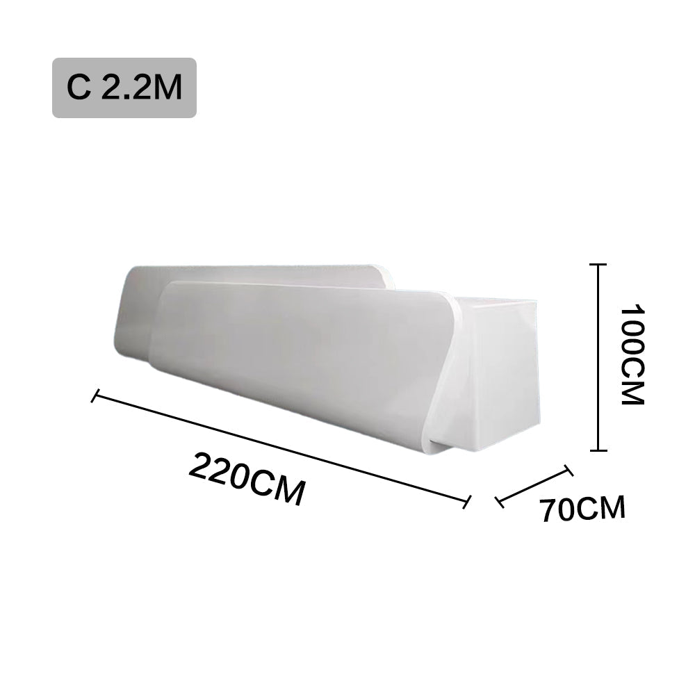 MASON TAYLOR 220/300/600CM MDF Reception Desk  w/LED Strip- White