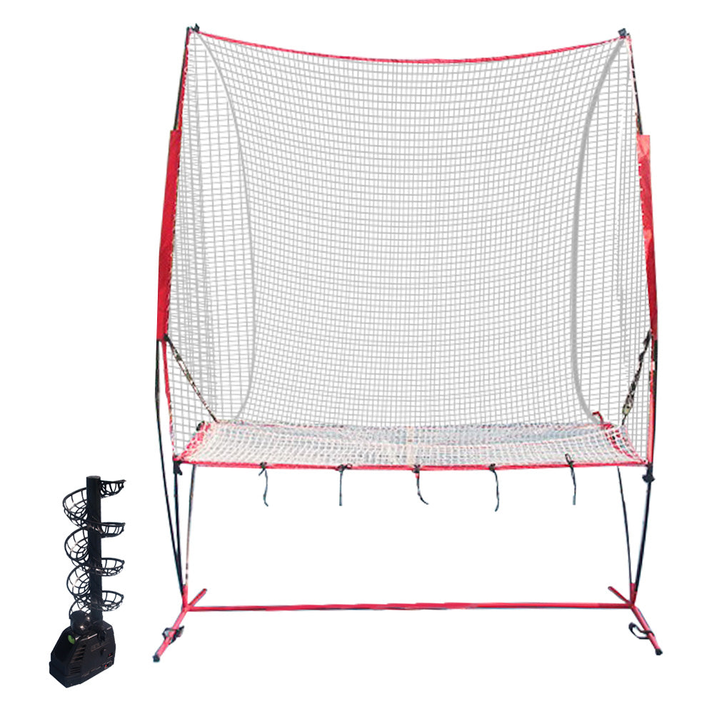 BallStrike T01 Tennis Toss Machine With Ball Collector Net Tennis Ball Tosser Serving Trainer - Red&Balck