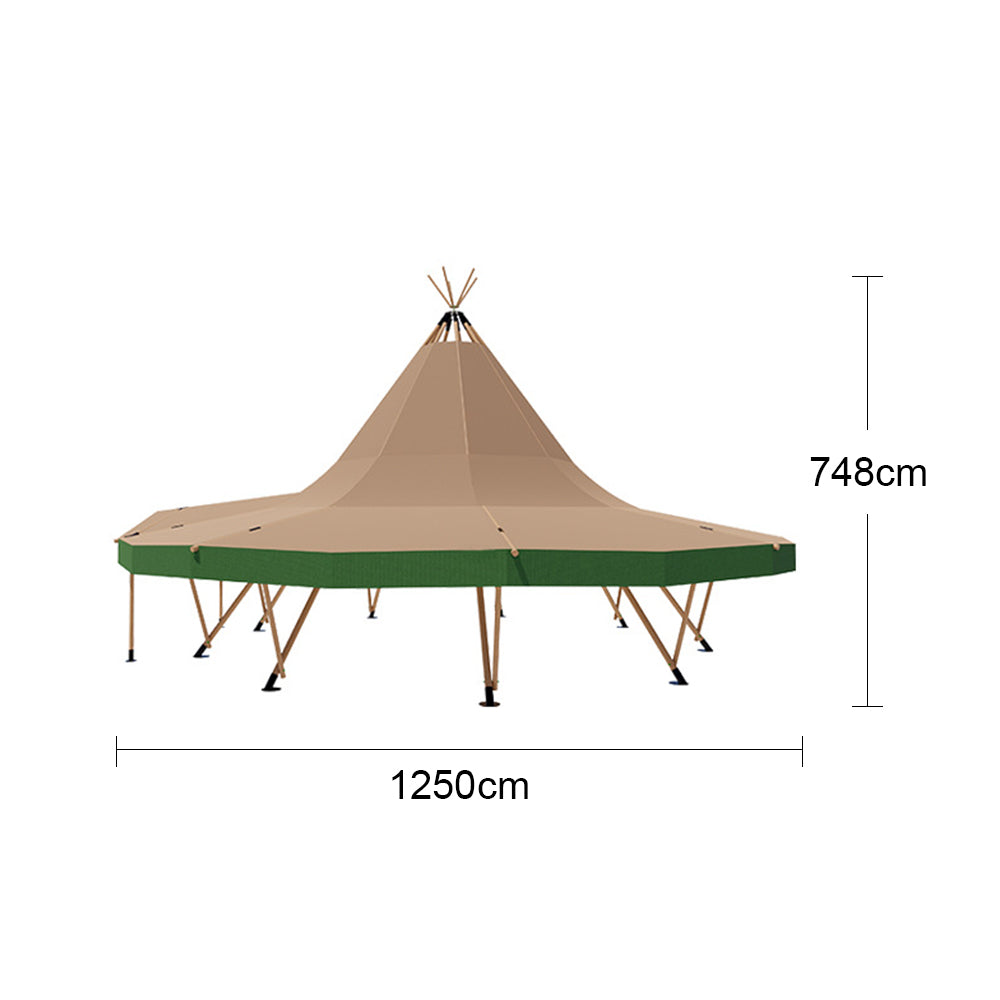 LANNISTER Indian Straw Hat Outdoor Large Tent Oxford Fabric - Dark Khaki