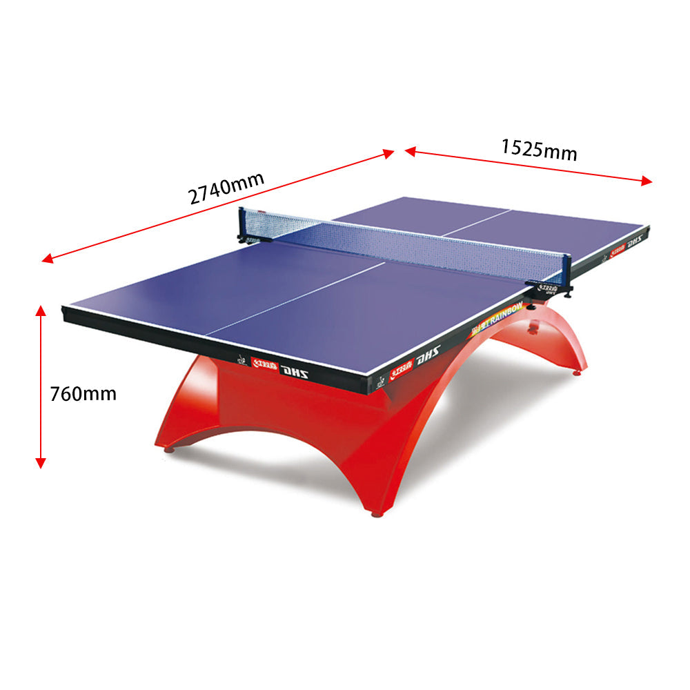 DHS DCH Indoor 25mm Table-top Table Tennis / Ping Pong Table W/ Accessories - Blue&Red