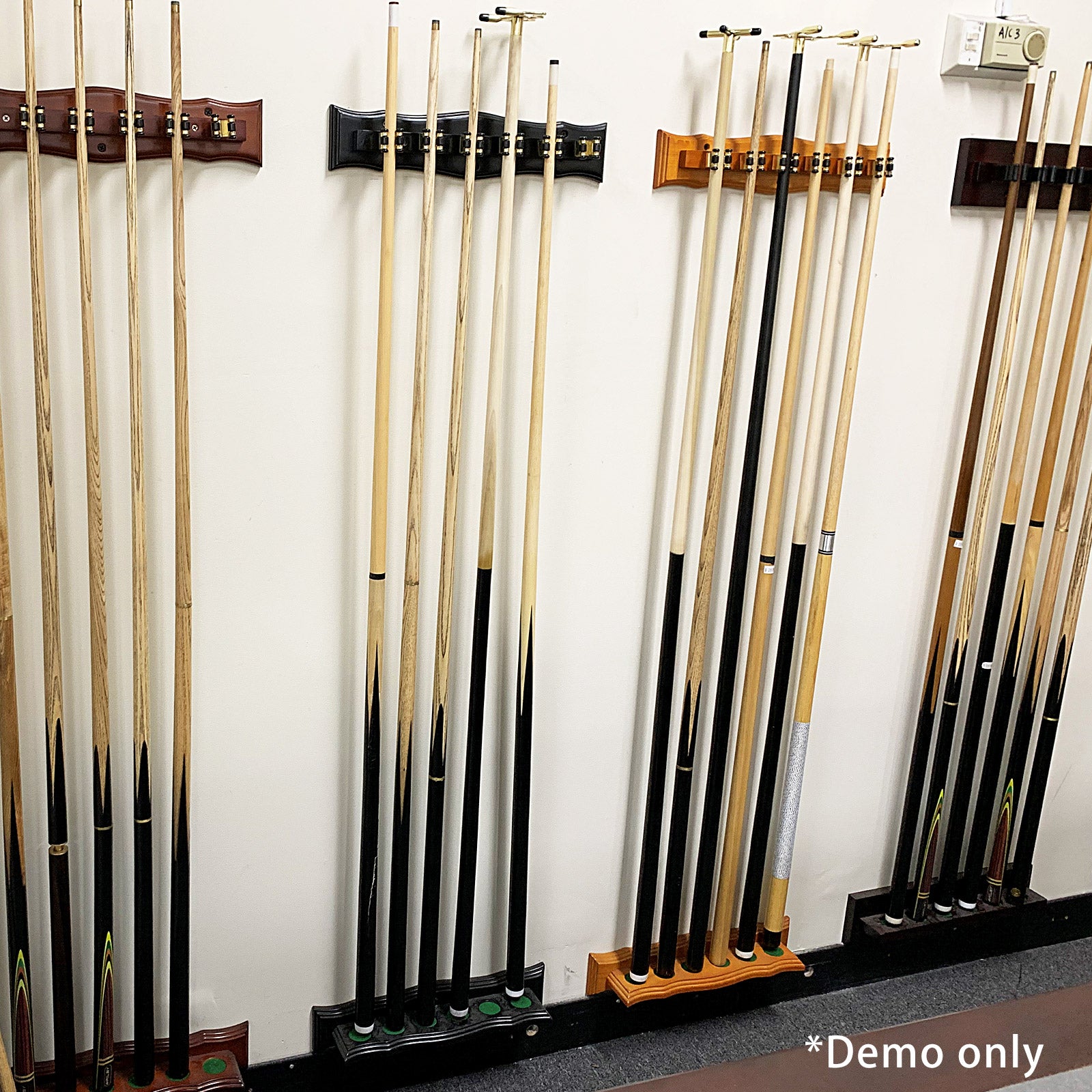 MACE Wall Cue Rack with Brass Cue Clips for Pool Snooker Billiard-WALWCR